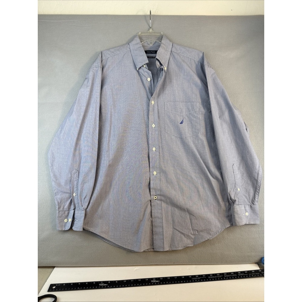 Nautica Men's Button-Down Size Large Dress Shirt Longsleeve